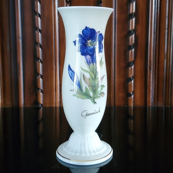 🇩🇪 6 1/8" "Garmisch" Floral Porcelain Bud Vase by Plankenhammer Floss Bavaria - Picture 11 of 11